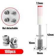 7.3mm New Screw Nail Specialized for Nail Gun Thread M8 Screw Nail Concrete Ceiling Round Nail 42mm