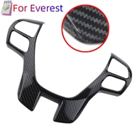 For Ford Ranger Everest Endeavor 2015+ ABS Carbon Fiber Steering Wheel Cover Sticker Trim Frame Deco