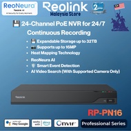 Reolink RP-PN16 24-Channel PoE NVR 16MP Ultra HD Support ReoNeura AI Video Search 32TB HDD