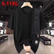 ASFLY 11XL 10XL Plus Size Men T-shirts Summer Loose Short Sleeve Crew Neck T Shirts Casual Black Tee