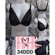 Women's Bra Black Lace With Frame Beautiful VICTORIA'S SIZE 34DDD