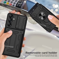 Samsung M14 5G 2023 Shockproof Armor Casing Hard Camera Protect Phone Case For Samsung Galaxy M14 SamsungM14 M 14 14M 4G Card Slot Ring Holder Back Cover
