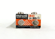 Maxell LR43 1.5V 186鹼性電池 鈕型 無汞 鹼性鈕扣電池 (2粒裝)