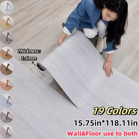 Vinyl Flooring Roll 15.7"W x 118"L/ 12.9 Sq.Ft, Peel and Stick Wall Tiles Vinyl Plank Flooring for A