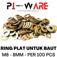Per Pack of 100 Pcs PlateRing for Bolts Size M8 8mm 8 mm