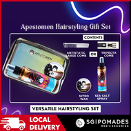 SGPOMADES X Lazada Surprise Box - Apestomen Versatile Hairstyling Toiletry Bag Set - Nitro Wax, Sea Salt Spray &amp; Comb