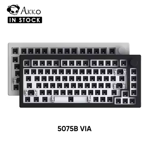 Akko 5075B VIA Barebone Kit 75% RGB Hot Swap 4500mAh USB-C/2.4G/BT 5.0 Wireless Custom Mechanical Ga