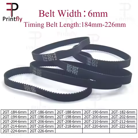 Printfly 2GT/GT2 Timing Belt 184 186 188 190 192 194 196 198 200 202 204 206 208 210 212 214 216 218