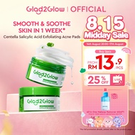 Glad2Glow Exfoliating Toner Pad Soothing Brightening Oil control Centella Salicylic Acid Calm Acne T