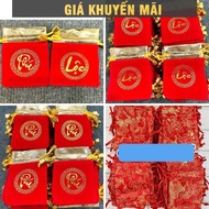 Velvet bag with the word Phuc Loc with drawstring 7 x 9 for Coins, Jewelry, Feng Shui Items