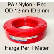 MERAH Red PA Nylon Tubing Hose 12mm x 9mm OD 12mm ID 9mm Thickness 1.5mm Tube | Pa12 Pneumatic Polya
