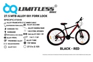 Sepeda 27.5 MTB alloy 001 Fork Lock/Sepeda Gunung/Limitless