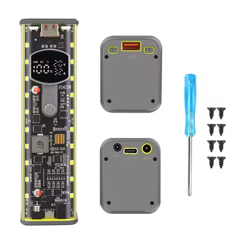 PD65W PD45W Battery Storage Box 8 *18650 DIY Power Bank Case Kit Digital Display Fast Charger Batter