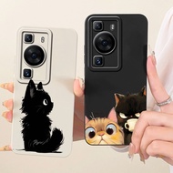 For Huawei P60 Pro P 60 P60 Art Lens Protective Casing P60Pro P60Art P60 Cute Cat Cartoon Soft Silic