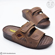 Walker รองเท้าแตะหนังแท้  พื้นนุ่ม งานเย็บ รุ่น WB723 ไซส์ 40-46