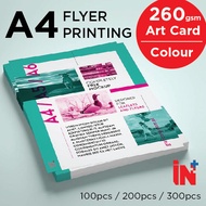 A4 Flyer Printing Art Card 260gsm Full Color 1 side/2 side print Custom Print