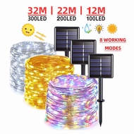 Solar Lights LED Fairy String Lights Waterproof Lampu Raya For Garden Patio Tree Wedding Party Decor