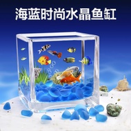 superior productsGlass Fish Tank Square Small Fish Tank Landscape Creative Simple Hydroponic Fish Globe Home Desk Betta