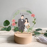 【壓克力夜燈桌燈】來圖繪製 | 客製畫像 似顏繪 | USB插頭