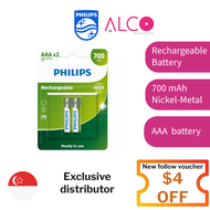 Philips (R03B2RTU70/40) Multilife NiMH Rechargeable Battery 2AAA 700mAh Nickel-Metal Hydride (NiMH) 