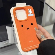 Lovely Miffy Emoji Pattern Printed Leather Phone Case For iPhone 16 17 15 14 13 12 11 Pro Max Plus 1