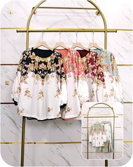 TOS DJ 2850-setelan oneset wanita dewasa - set rok flowers & rok plisket #setelan baju celana wanita
