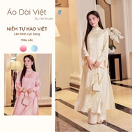 Renovated Ao Dai with 4 panels, Straight Ao Dai, High Quality Silk, Stylish Flared Sleeve Design - V