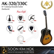 A&K AK-320/330C 41'' Cutaway Acoustic Guitar (Sunburst) (AK320/330C)