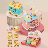 Affordable Shipment~Educational Early Teaching Bus Car Knock On Hand Drum Hexahedron Music Boys Girl