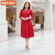 Novel Mice | Dress Wanita Catherine Red | Atasan Tunik Polos Katun
