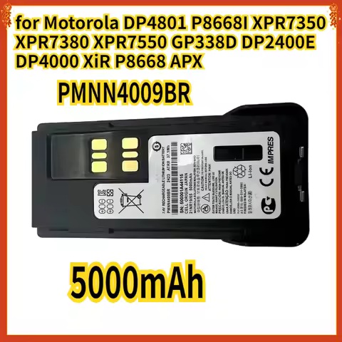 5000mAh PMNN4009BR Battery for Motorola DP4801 P8668I XPR7350 XPR7380 XPR7550 GP338D DP2400E DP4000 