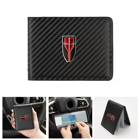 Carbon Fibre ID Bag Leather Car Logo Bank Card Holder For Hongqi H9 HS5 H5 H7 E-HS9 E115 HS7 LS7 202