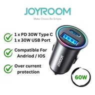 JOYROOM 60W PD Charger Type C Fast Charging Phone Fast Charger Type C Adapter Kepala Charger Kereta