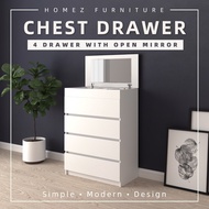 Homez 4 Layers Chest Drawer with Open Mirror - 7007