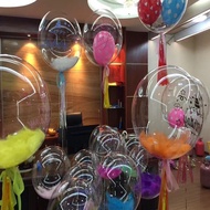 Balon PVC BOBO BIRU Transparan 13in Sudah Strech Buket Balon Bulat