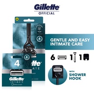 [Bundle of 2] Gillette Intimate Manscape Razor, 1 Razor Handle, 2 Razor Blade + 4 Cartridges / 4 Raz