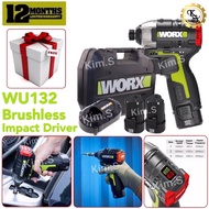 Kim.S Worx WU132 12V Brushless Impact Driver 120Nm Mini Size Drill Battery Power Tools 0.9Kg 3 Speed