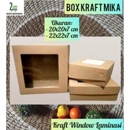 Kraft Mica Box, UK 20x20x7cm & 22x22x7 cm Window/ Rice Box R10K/ Kraft Box Rice Box