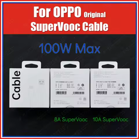 DL153/DL129 12A 8A Original OPPO SuperVooc USB A to USB Type C Data Cable 120W 100W 80W 65W 67W 44W 