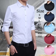 [S-5XL]Men Shirt Long Sleeve Shirt Slim Fit Kemeja Lelaki Plus Size Baju Lelaki Business Formal Shirt Men