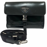 PRADA 普拉達 ECONYL 再生尼龍 側背包 手機包 黑色 銀釦