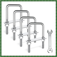 Square U-Bolts M8 4 Sets 2 Inch Wide304 Stainless Steel with NutsBolt Plate and Washers