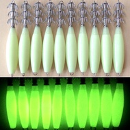 Lelang Fishing Tackle 17g 33g44g 55g72g Strong Luminous Squid Needle Wooden Shrimp Octopus Sea Fishi
