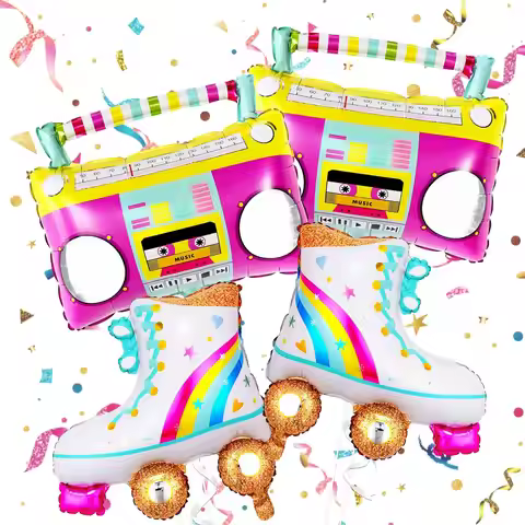 1/4Pcs Roller Skate Balloon Set Roller Skating Party Supplies for 80s 90s Party Decorations 80s 90s 
