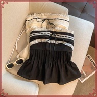 89861 Lace Stitching Laced-up Bow Design Tube Top