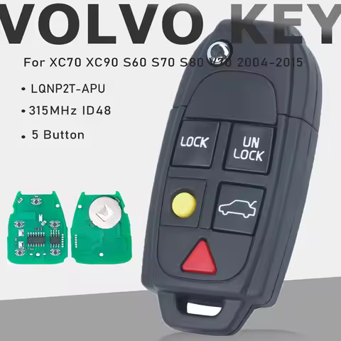 KEYECU LQNP2T-APU 5 Button Remote Key Keyless 315MHz ID48 Chip Fob for Volvo XC70 XC90 S60 S70 S80 V