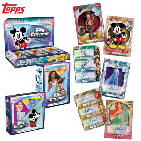 Authentic Topps Chrome 2026 Disney Hobby Box Full Set Mickey Princess Pixar Characters Trading Colle