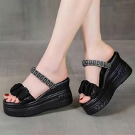 7CM STONE STRAPED CANE SLIPPERS HIGH QUALITY LINE BBCC11TT22