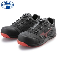 MIZUNO LS II BOA 防護鞋 寬楦 BOA旋鈕 塑鋼頭 工作鞋 黑x紅/ 27cm