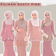 🔥LIMITED STOCK Koleksi Baju Kurung Lace / Plain / Printed - Warna Dusty Pink / Pink Belacan Sedondon